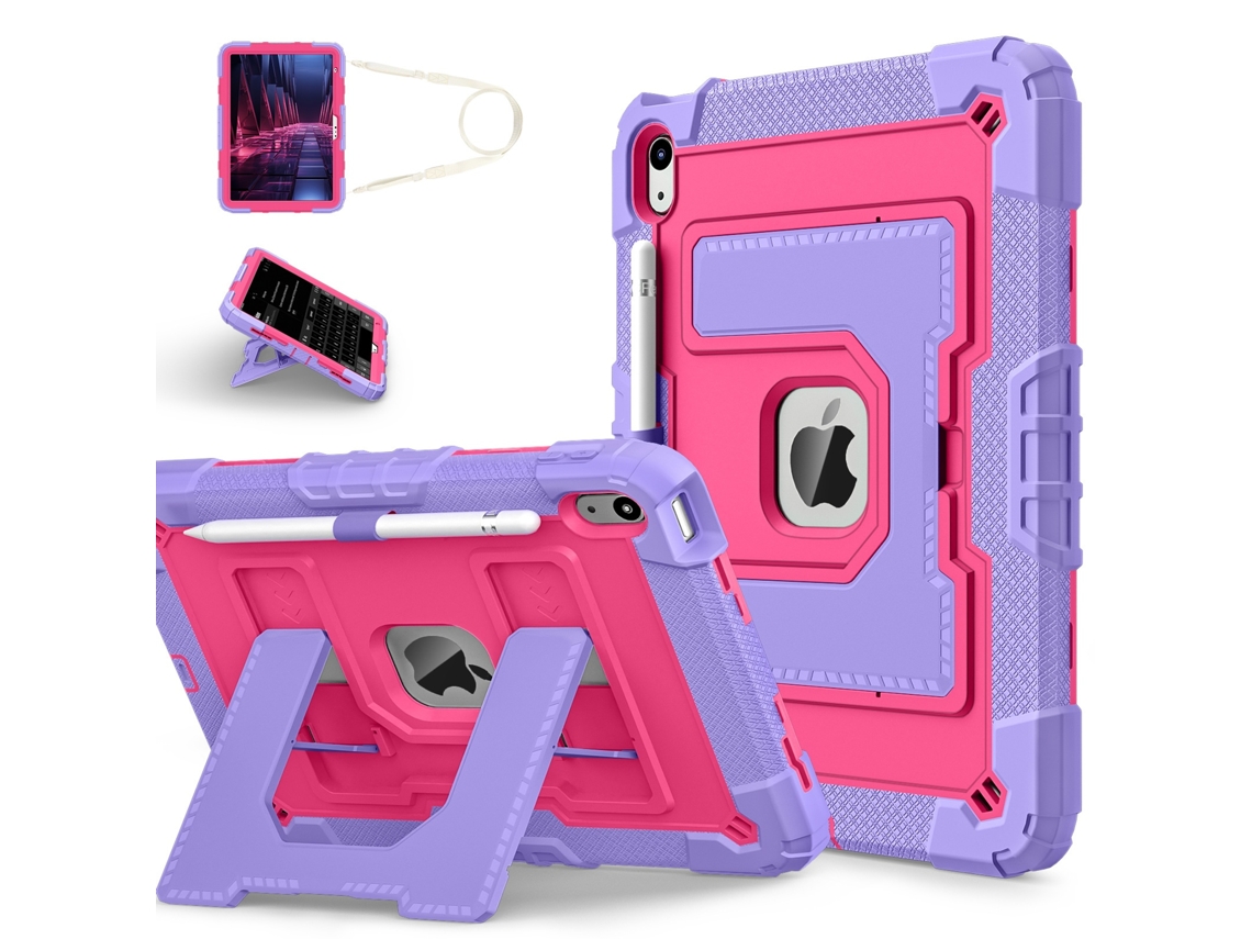 Capa Para Tablet Lurelia, Compatível Com Ipad 10ª/11ª Geração A16, Rosa, Silicone, Função Sono, Proteção Antiquedas