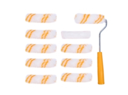 Mini rolo de pintura de 10 cm com 10 refis resistentes à corrosão para decoração de paredes residenciais.