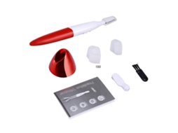 Depilador De Bikini Lavável Para Mulheres Epilador Elétrico Remover Cabelo Facial Com Cortador De Sobrancelhas Vermelho