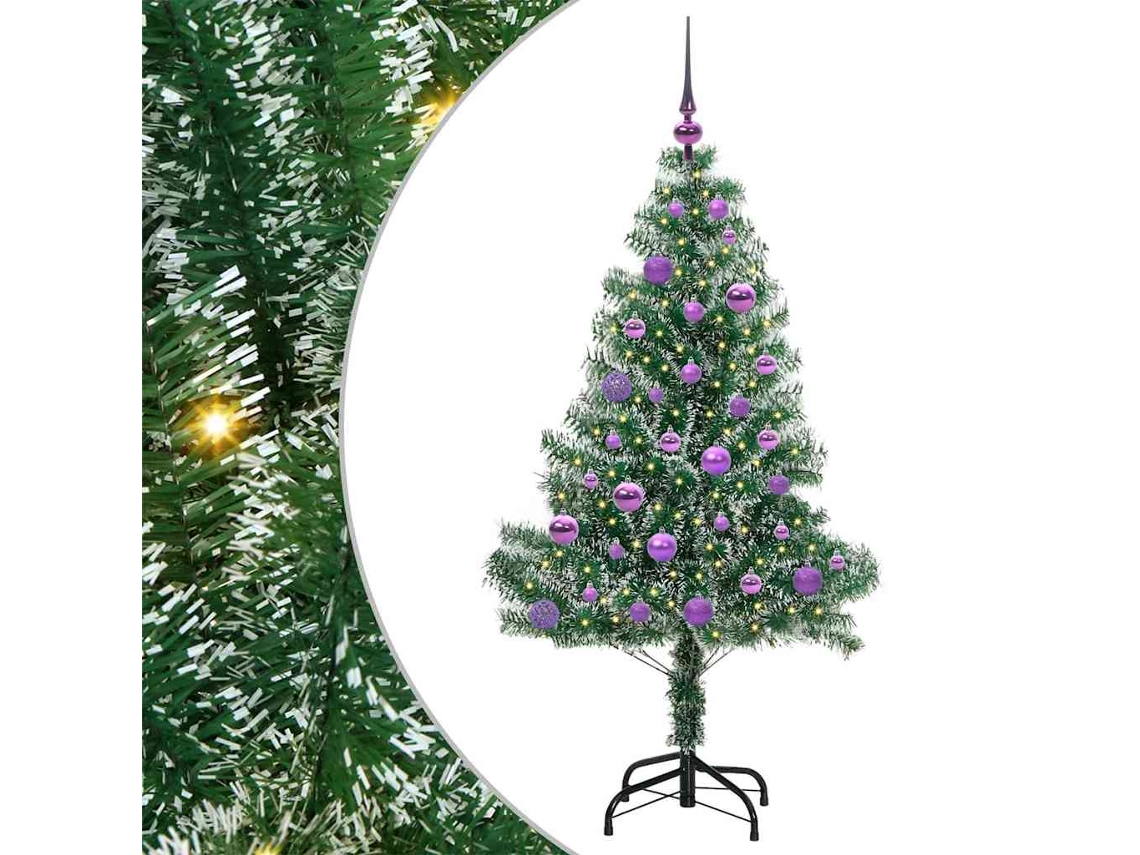 Árvore De Natal Artificial Com Neve Flocada Vidaxl Verde Polietileno (150 Cm)