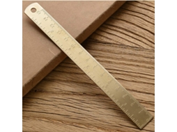 Régua De Desenho 15cm Para Escola, Escritório, Marcador De Página Metal Para Aprendizado Dourado