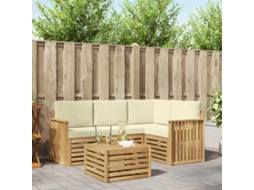 Vidaxl Conjunto De Sofás Para Exterior 5 Pcs Branco E Creme