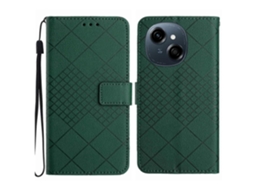 Capa De Couro Com Textura De Grade Rômbica Para Celular