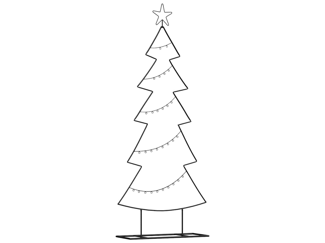 Conjunto 1 Árvore De Natal De Metal Vidaxl Preto Aço (150 Cm)