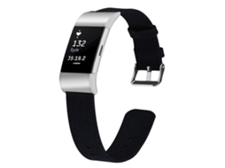 Correa De Reloj De Lona Suave Aireada Lavable Para Fitbit Charge2 Negro