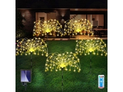 2026-luz De Fuego Solar Com Fio De Cobre E 120 Led, Impermeável Ip65 Para Jardim Exterior