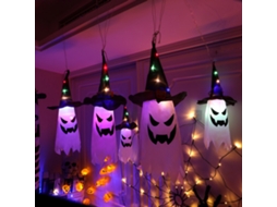 5pcs Luzes Pendentes de Chapéu de Bruxa Halloween Led