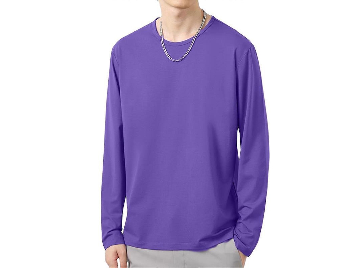 Camisa Masculina De Inverno E Outono Com Manga Longa, Estilo Casual, Slim E Tecido Poliéster Confortável Roxo