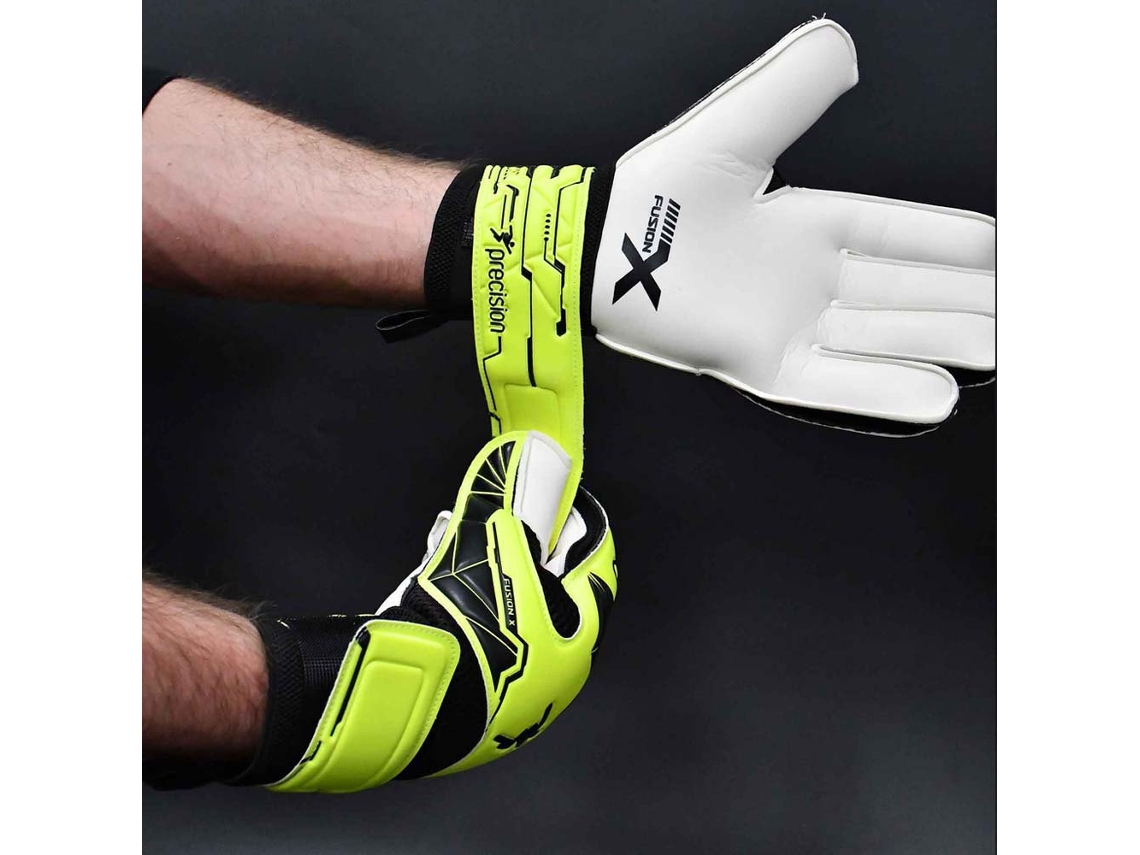 Luvas Guarda-redes Junior Fusion X Flat Cut Essential Amarelo 3 PRECISION