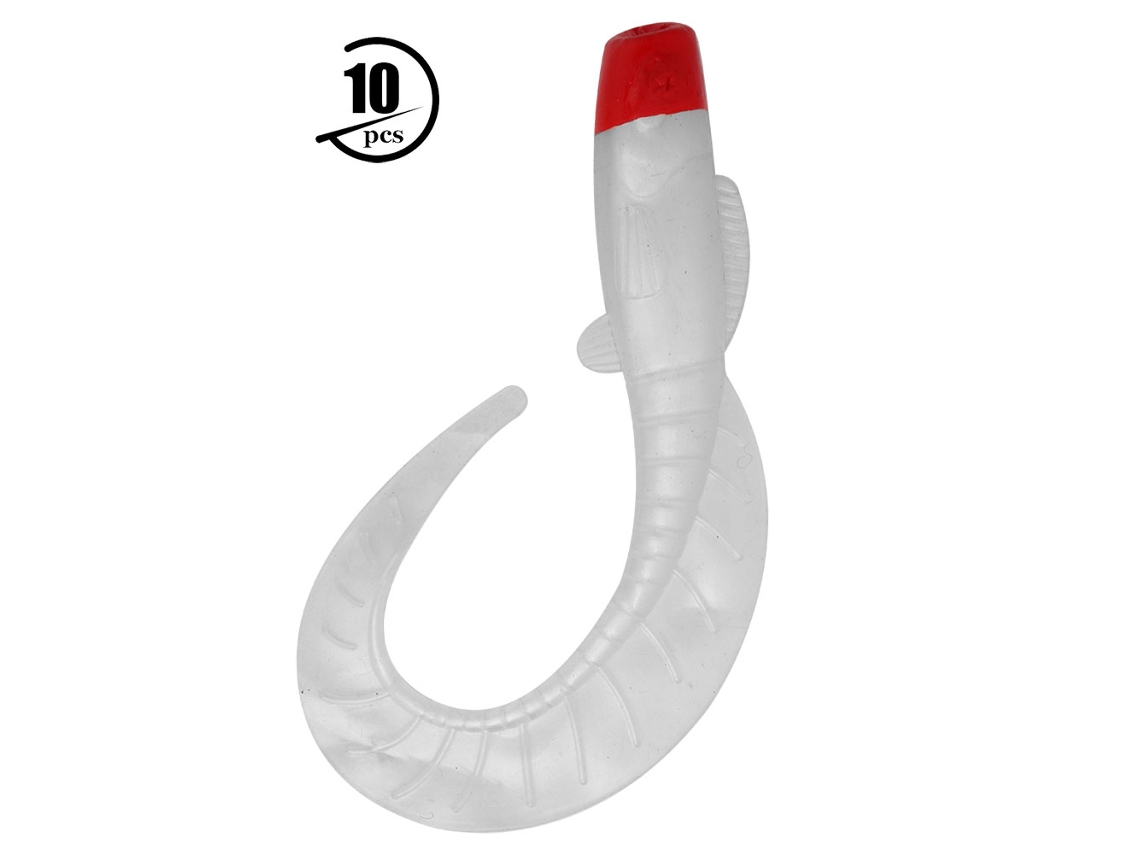 Isca de Pesca Artificial 10pcs Vermelha e Branca