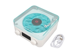 Waves Player Altavoz Vintage Portátil Con Luz Ambiental Estéreo Inalámbrico Para Dormir Y Relajarse Blanco