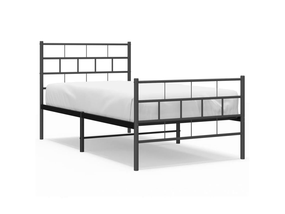 Metal Bed Frame, Metal Bed Frames Vidaxl Preto Aço (90 X 190 Cm)