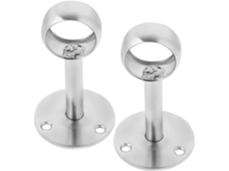 Suporte Para Varão De Cortina Chuveiro Sherchpry, Compacto, Para Parede, 2 Peças, Em Aço Inoxidável, Com Encaixe De