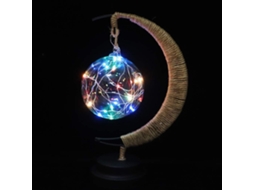 Abajur de Mesa em Formato Lua, Luminária Noturna Esférica com Lâmpada LED Feita de Fio de Cobre Sem Bateria, Esfera