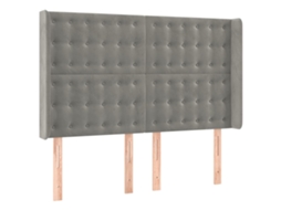 Cabeceira de Cama com Abas Veludo Cinzento Claro MAISON EXCLUSIVE (147x16x118 cm)