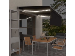 Vidaxl Toldo Automático C/ Estore/led/sensor Vento 4,5x3 M Antracite