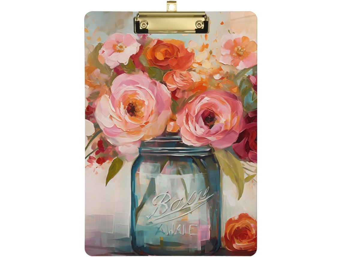 Prancheta De Vidro Aquarelado, Colorida, Rosa, À Prova D Água
