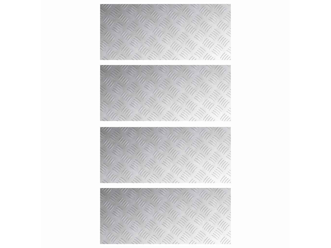Conjunto 4 Degraus De Escada Vidaxl Prateado Alumínio (70 X 30 Cm)
