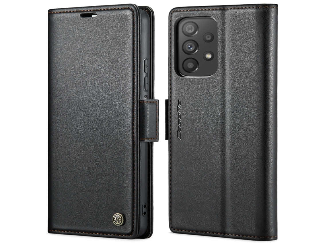 Capa Para Samsung Galaxy A72 Borboleta Fivela Litchi Textura De Telefone De Couro Rfid Antirroubo Preta