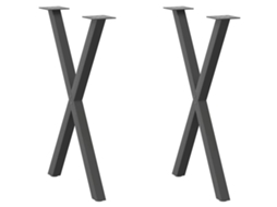 Vidaxl Pés Para Mesa De Jantar Em Formato De X, 2 Peças, Antracite, 57x(72-73) Cm, Aço