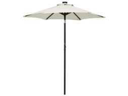 Vidaxl Guarda-sol De Jardim Com Luzes Led 200x211 Cm Alumínio Areia