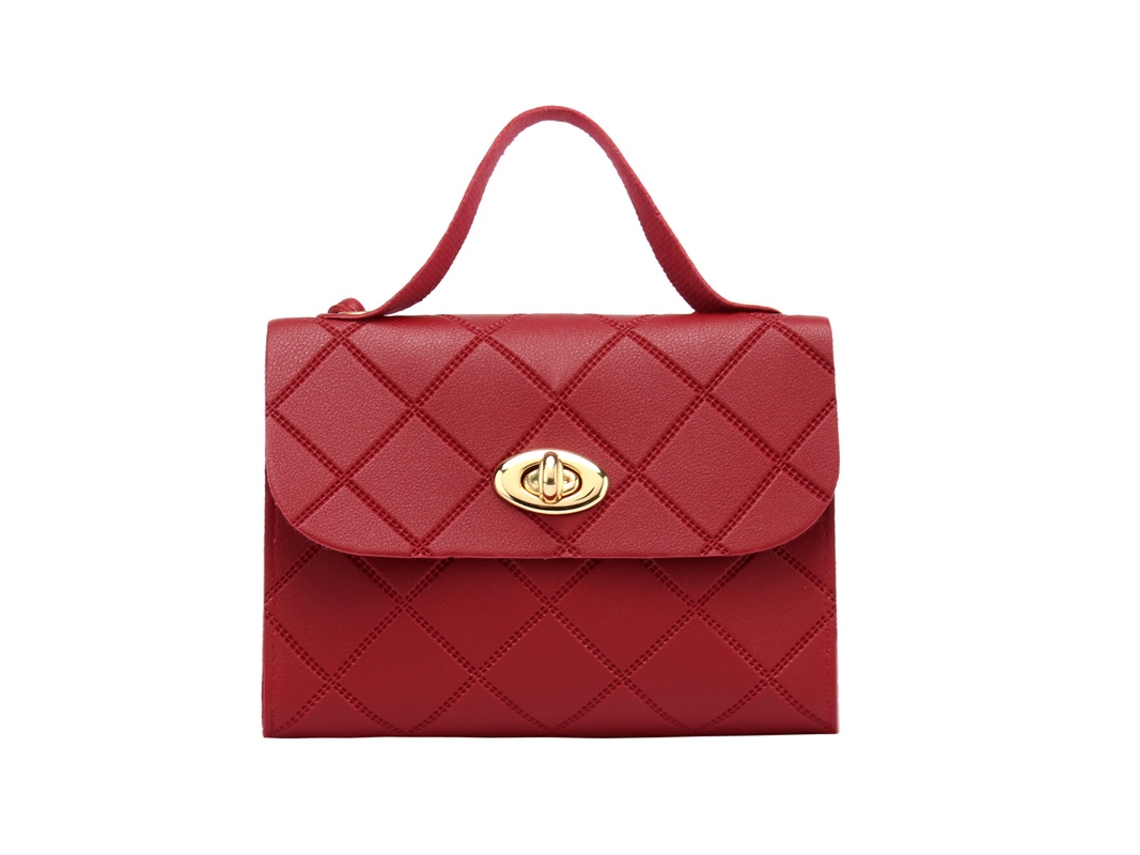 Bolsa De Ombro Com Corrente E Diamante Vermelho, Bolsa De Trabalho Com Decoração SUNNY SPACES
