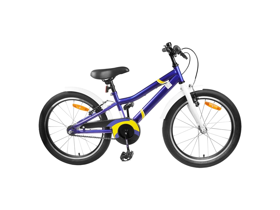 Vidaxl Bicicleta Infantil 22 Polegadas Para 7-12 Anos Azul Branco