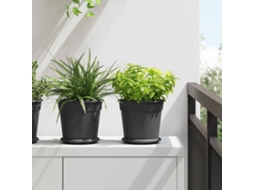 Vidaxl Vasos De Plantas 24 Unid. Preto Plástico