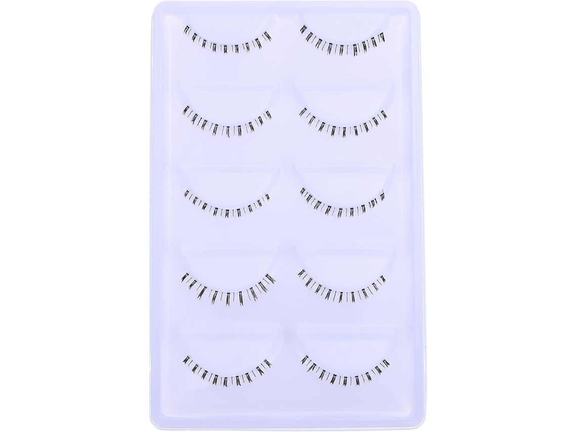 Cílios Postiços Pretos para Cílios Inferiores, 10 Pares, Fibra Fácil de Usar.