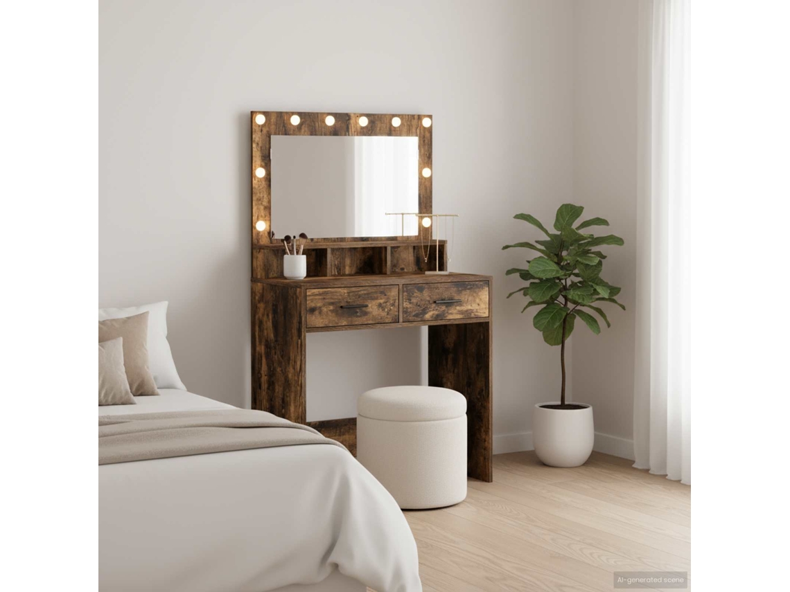Vidaxl Mesa De Vestir Carvalho Defumado 79 X 41 X 135 Cm