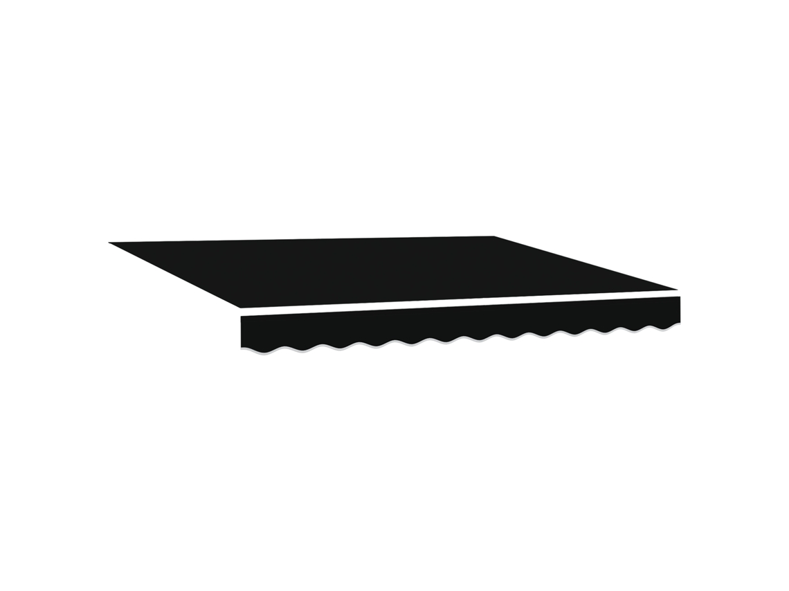 Conjunto 1 Toldo Retrátil Vidaxl Preto Tecido (350 X 250 Cm)
