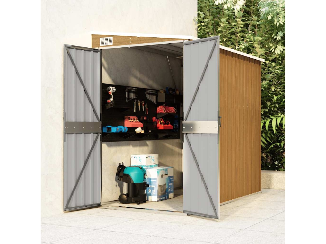 Vidaxl Abrigo Suspenso P/ Jardim 118x194x178 Cm Aço Galvaniz. Castanho