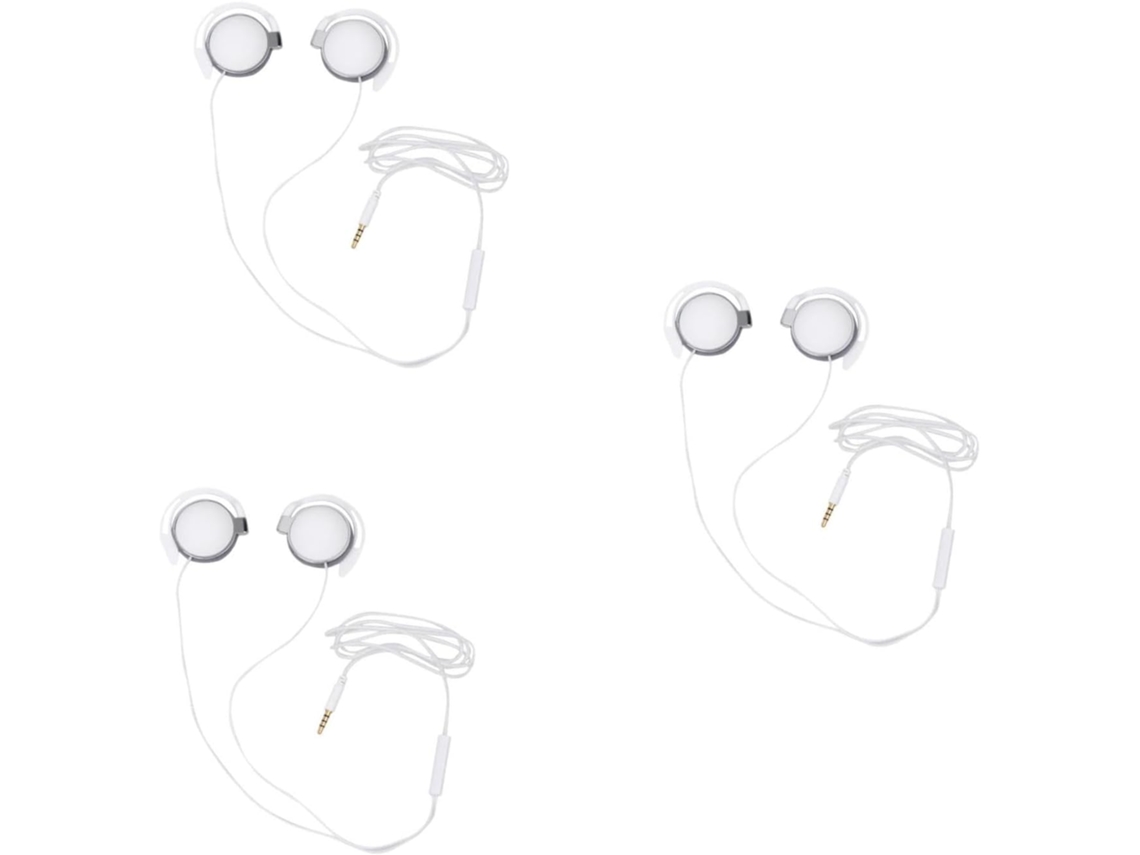 Conjunto de 3 Fones de Ouvido Esportivos com Fio, Microfone e Suporte para Pescoço. SFUSHOS