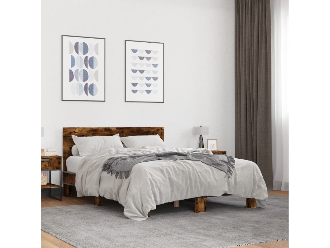 Vidaxl Estrutura Cama 120x190 Cm Derivados De Madeira/metal