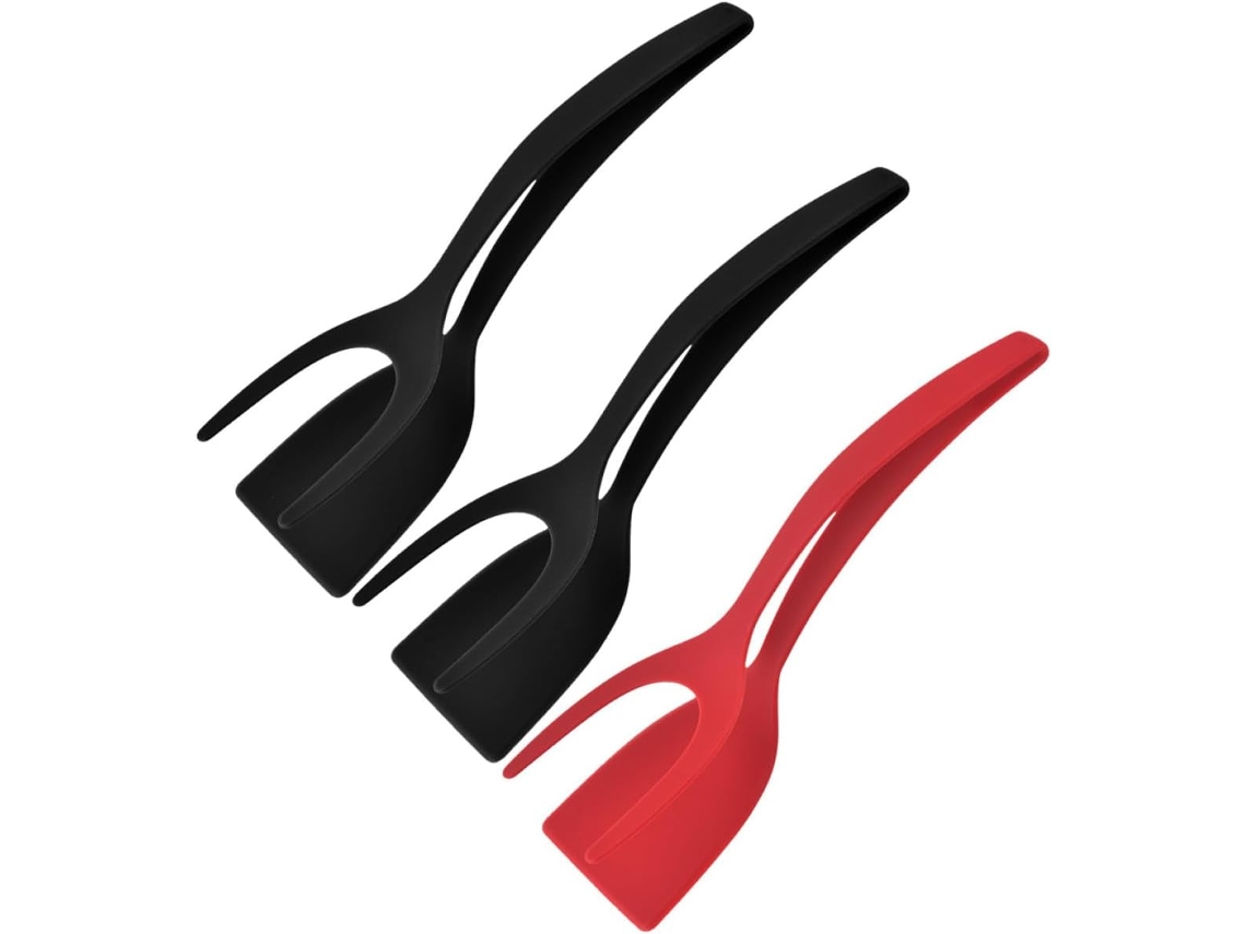 Conjunto Alasum De 3 Espátulas E Pinças Silicone Para Cozinha, Resistentes Ao Calor, Ideais Para Churrascos, Piqueniques