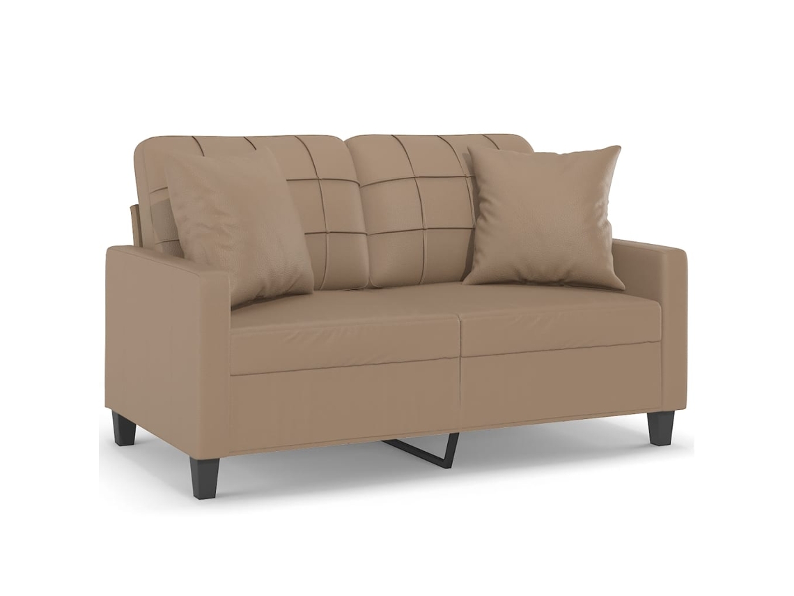 Maison Exclusive - Sofá 2 Lugares + Almofadas 120 Cm Couro Artificial Cappuccino