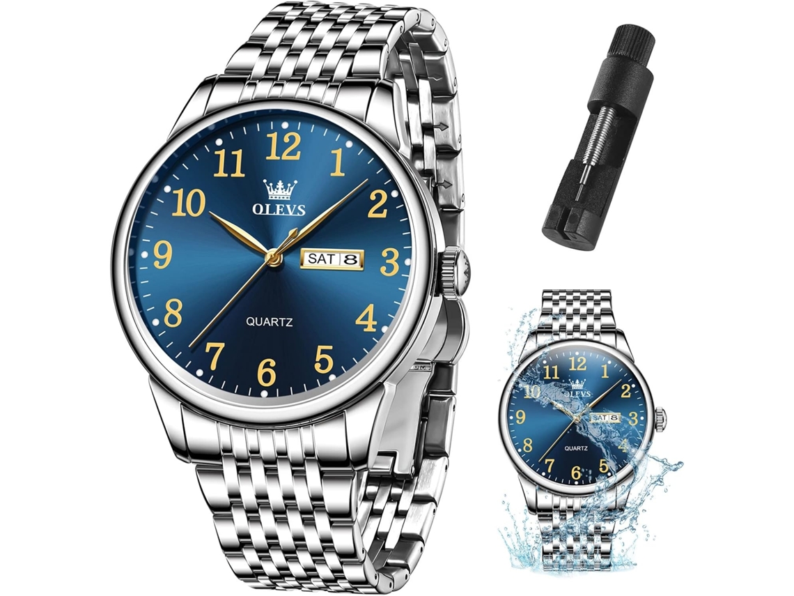 Lurelia Relógio Masculino, Movimento De Quartzo, Analógico, Data/calendário, Luminoso, Detalhes Com Strass, 41 Mm, 0,43 Polegadas, 11 Mm, 190 Mm, Abs