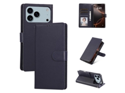 Capa De Couro Para Iphone 17 Pro Com 3 Compartimentos Para Cartões E Multifuncional.