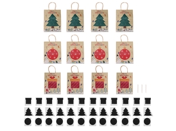 12 sacolas de papel kraft natal diy com papel para arranhar e arranhador presentes S/MARCA