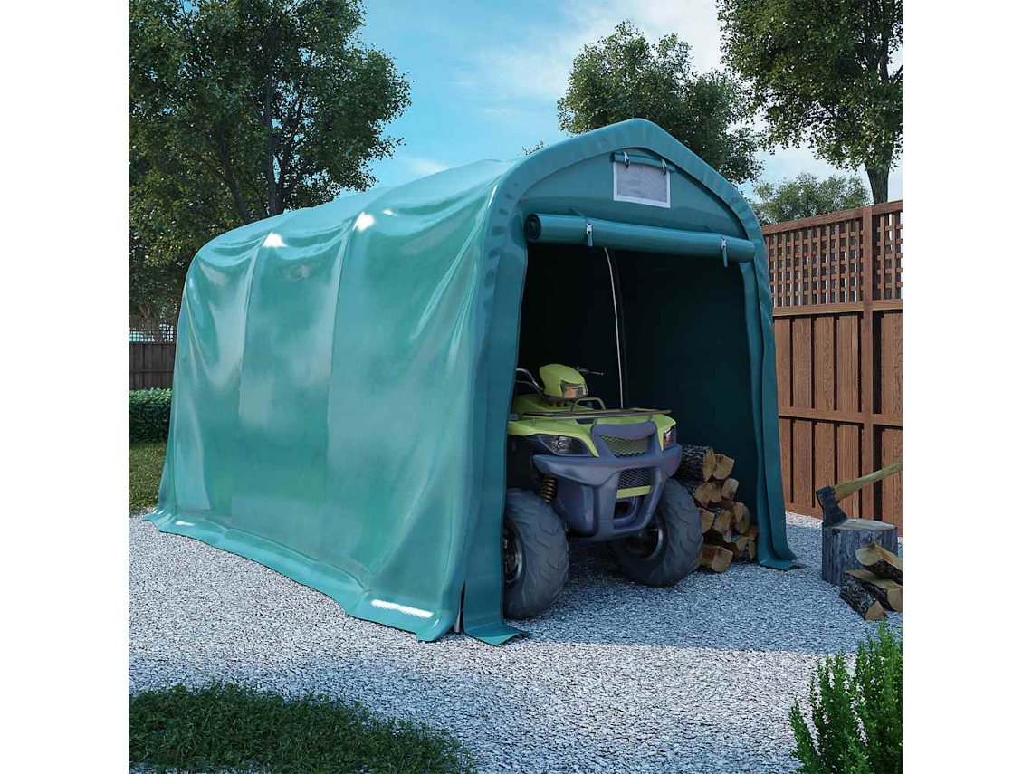 Vidaxl Tenda De Garagem Em Pvc 2,4x3,6 M Verde