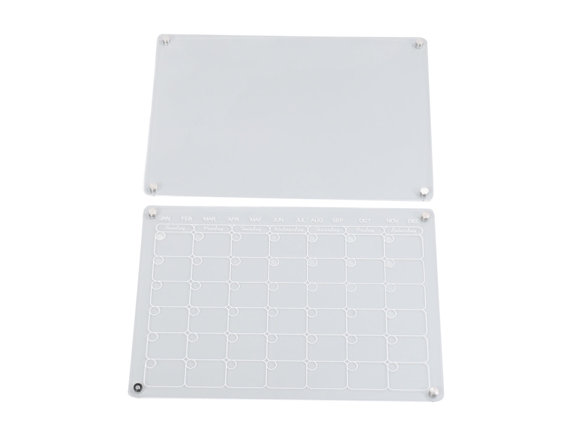 2 calendários magnéticos de acrílico para geladeira, 40,6 x 30,4 cm, quadro branco para gerenciamento de tempo e planejamento mensal (Slowmoose)