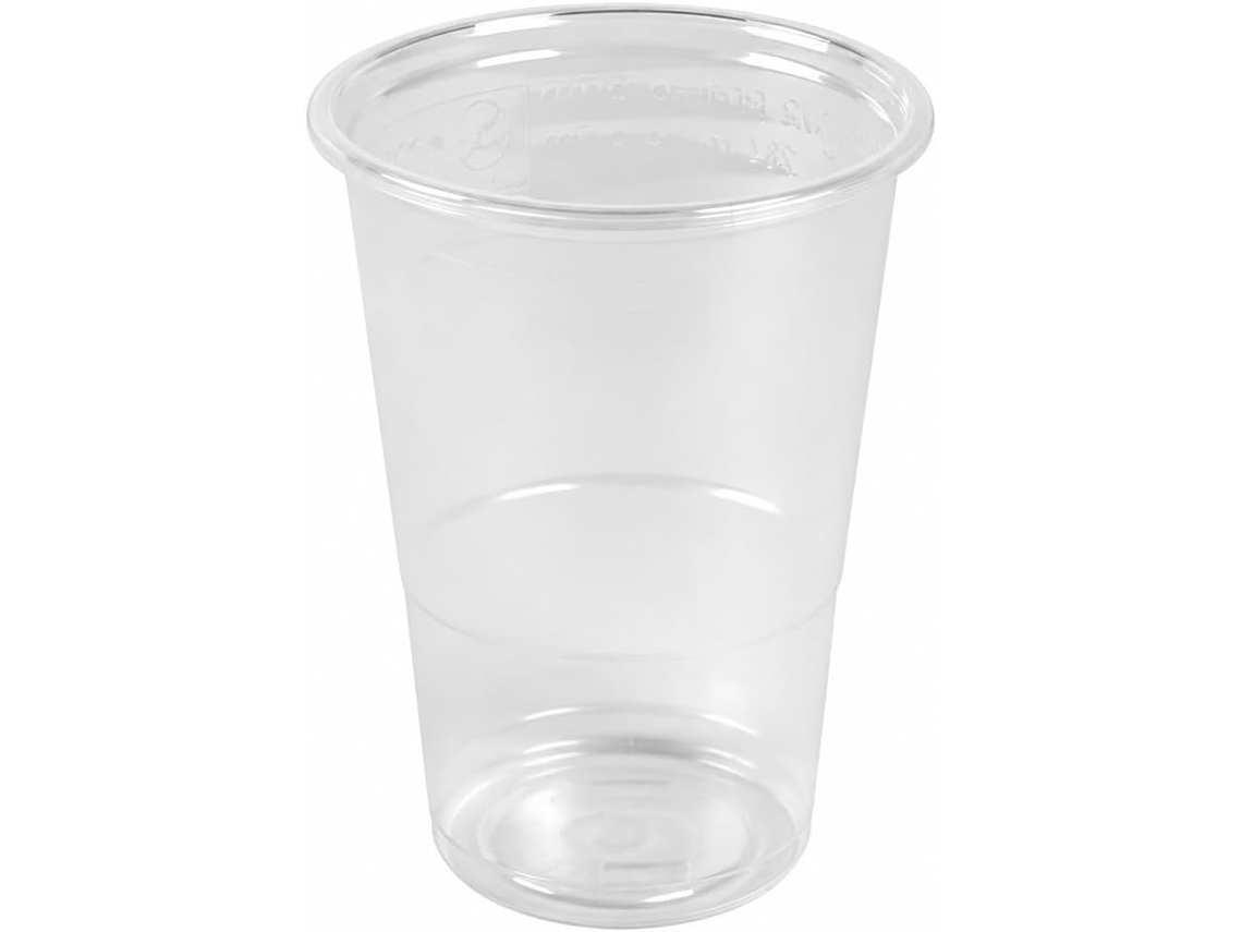 Pack De 100 Copos Reutilizáveis Em Polipropileno Transparente 330 Ml