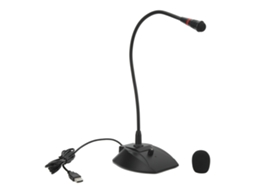 Microfone de mesa com haste flexível Raum, microfone condensador de mesa com fio.