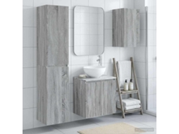 Vidaxl Conjunto De Móveis Para Banheiro 3 Unid. Sonoma Cinzento