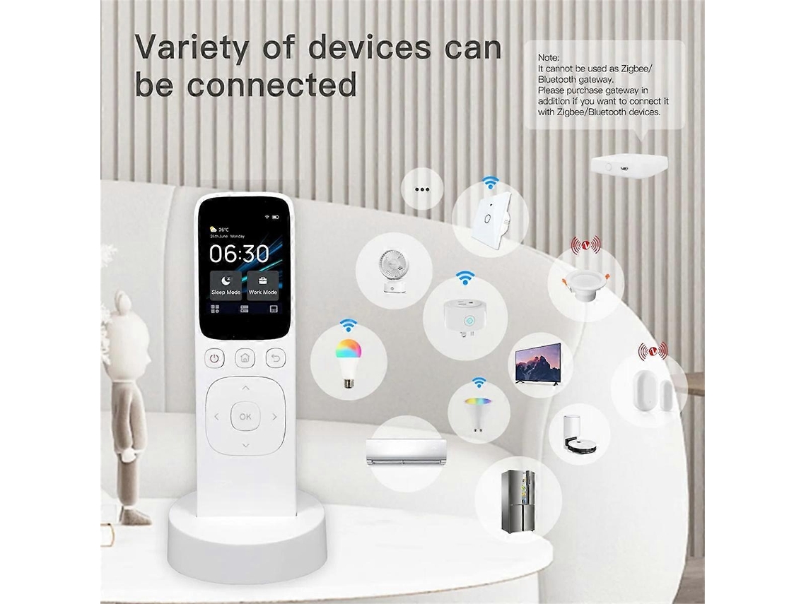 Lurelia Painel De Controlo Central Inteligente Wi-fi Tuya Com Tela Sensível Ao Toque Sem Fios E Comando Remoto Infravermelho Portátil Para Casa A