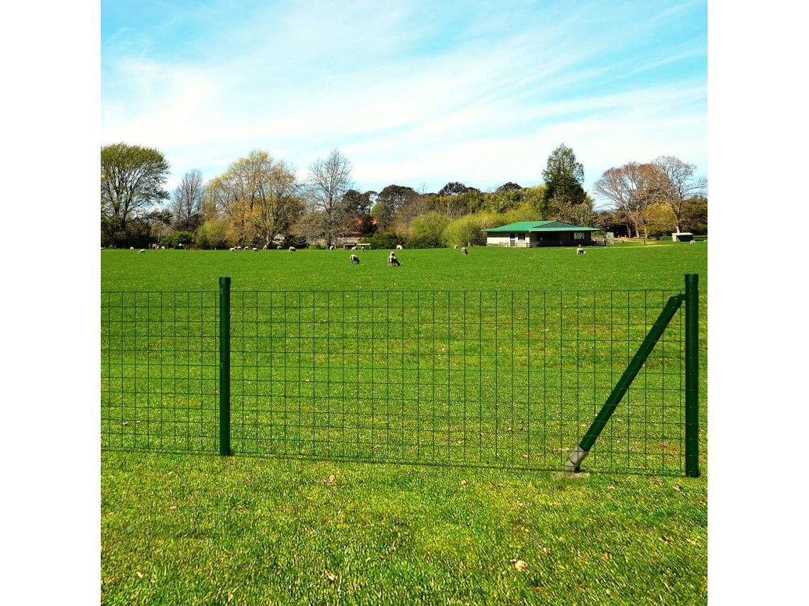 Vidaxl Cerca 10 X 1,2 M Aço Verde