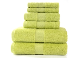Conjunto De Três Toalhas De Banho Em Puro Algodão, Grossas, Macias E Altamente Absorventes, Na Cor Verde Claro. Siurn