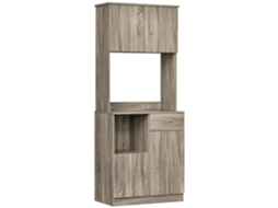Credenza Moderna para Cozinha ou Sala de Jantar com Armários e Gavetas em Madeira cinza 71x41x178cm BTFORUS