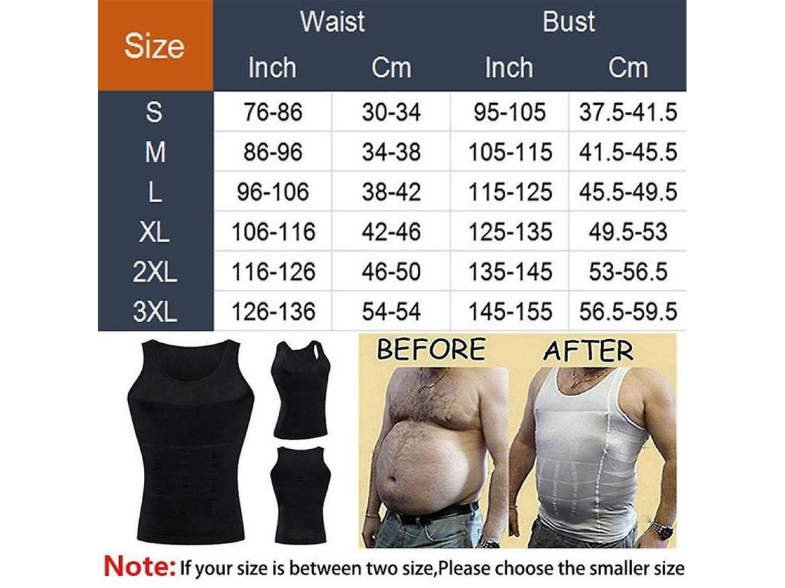 Colete Compressivo Masculino para Modelar Peito, Barriga e Cintura, Combate Bexiga e Apoio Postural Preto