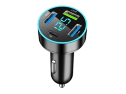 Carregador Carro Carregamento Super Rápido Usb Pd Qc Carga Rápida Universal Saisiyiky Preto